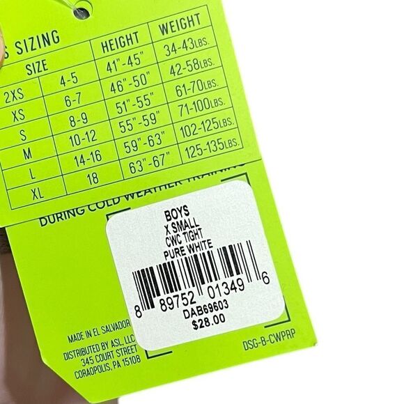 DSG Cold Weather Compression Tights, Size Youth Extra Small, NWT - Picture 5 of 9